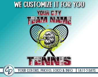Diseño de camiseta de tenis, diseño de tenis personalizado, mascota personalizada de tenis PNG, diseño de png del equipo de tenis, PNG personalizado de tenis, lo personalizamos para usted
