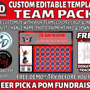 Corjl Editable Cheerleading Pick a Number Fundraiser, Cheer Team Pack 30 Download, Cheer Fundraiser Template, Digital Fundraiser Ideas
