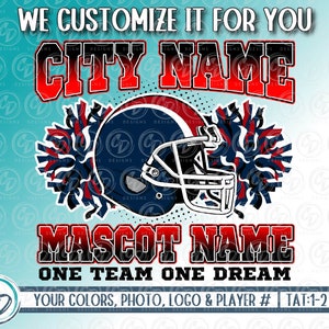 Custom Football And Cheer Design, Sublimation DTG, Football Helmet and Cheer Poms PNG, Personalized Football and Cheer PNG, We Customize