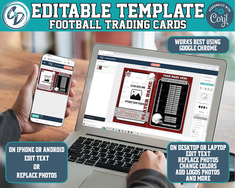 Customizable Football Lanyard Template Editable Sports Tournament ID