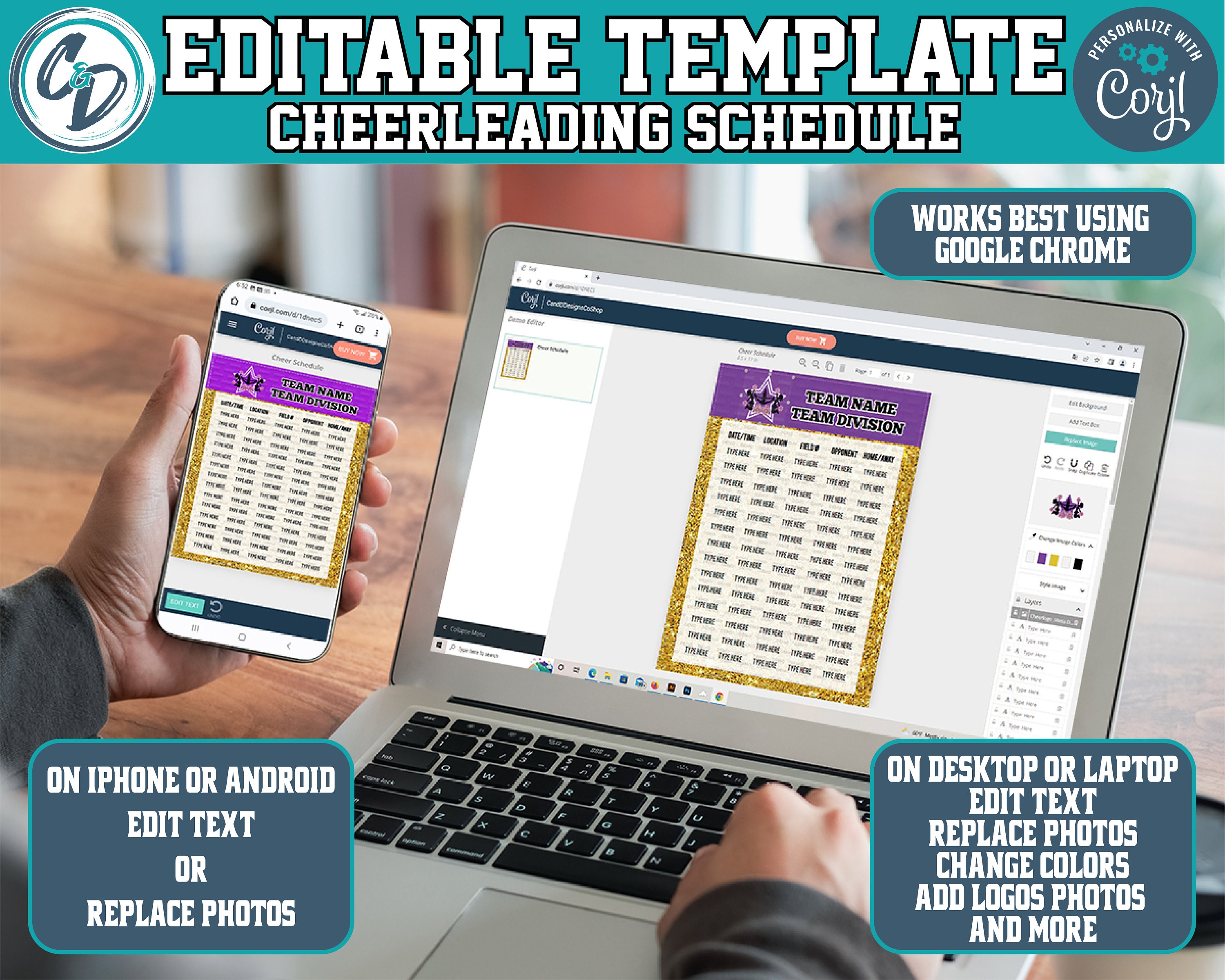 Customizable Cheerleading Schedule Template, Editable Sports Schedule ...