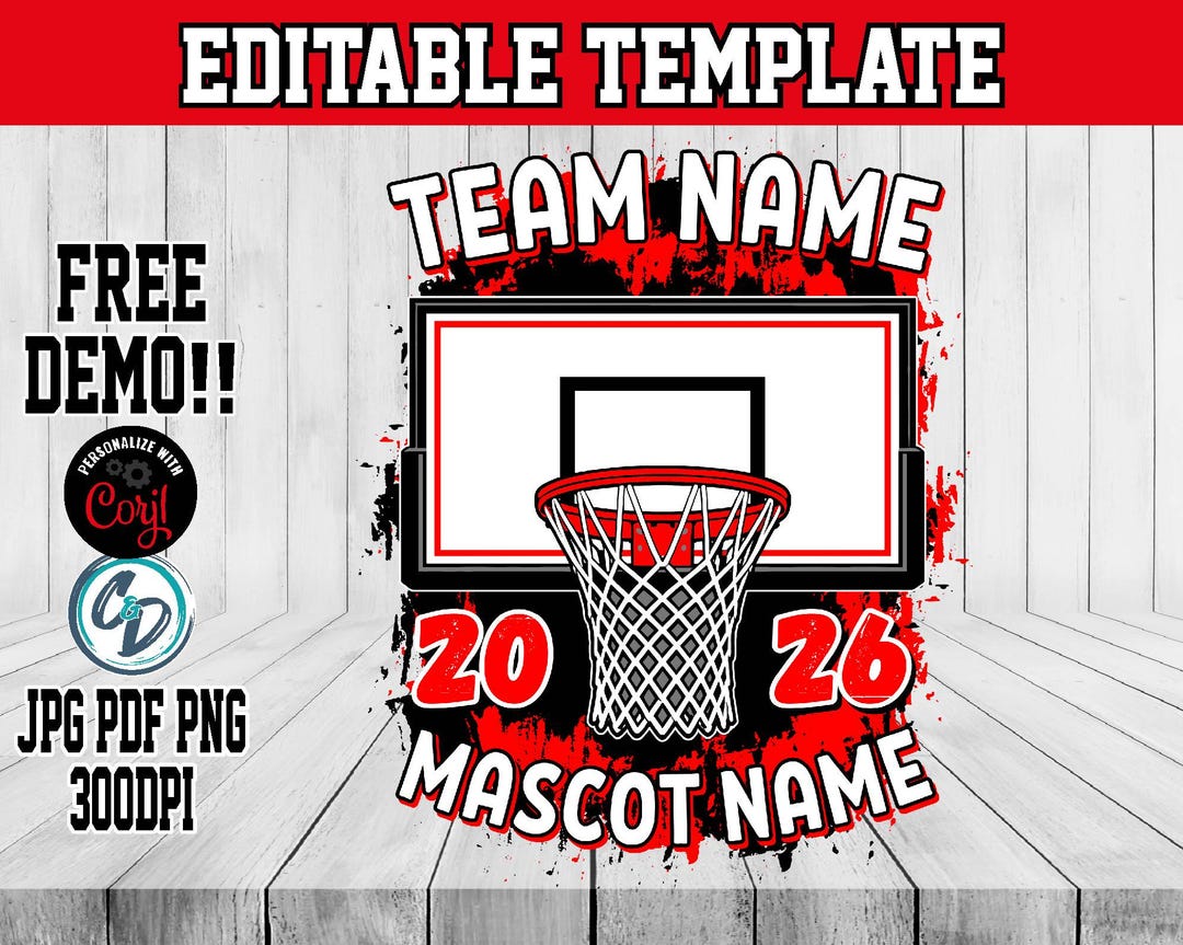 Custom Basketball Team Template Corjl, Editable Shirt Design With ...