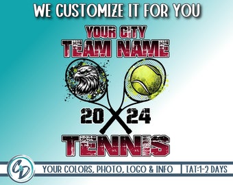 Diseño de tenis personalizado, PNG de mascota personalizada de tenis, Diseño de camiseta de tenis, Diseño png de equipo de tenis, PNG personalizado de tenis, Personalizamos para ti