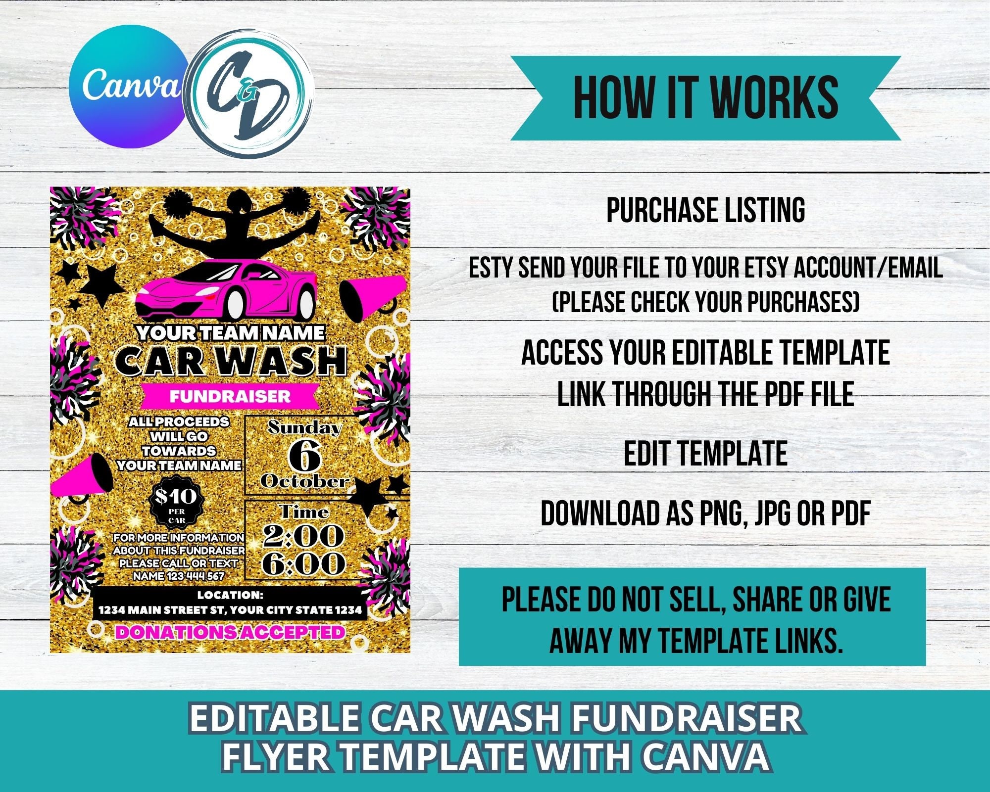 Flyr Cheer Car Wash Free, Printable, Customizable Car Wash Flyer