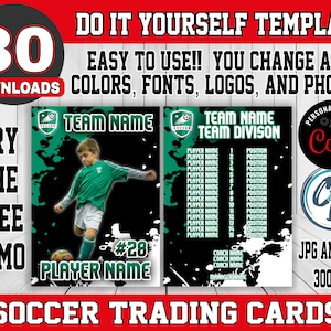 Modelo de cartão de futebol personalizável - design de cartão de esportes editável, modelo de cartão de futebol editável Corjl, cartão colecionável de futebol personalizado