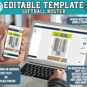 Customizable Tennis Roster Template, Editable Sports Roster Design ...