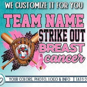 Custom Baseball Breast Cancer Design, Personalized Baseball Cancer PNG ...