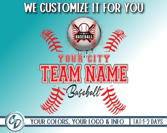 New Trending Baseball Custom Team Design, 2025 Baseball Custom Mascot PNG, Sublimation DTF , Personalized Baseball Laces PNG, We Customize