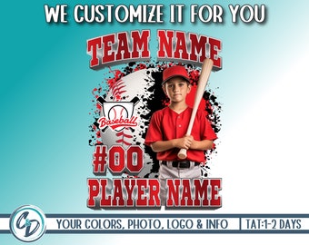 Baseball Shirt Back Custom PNG, Baseball Personalized PNG, Shirt Back ...