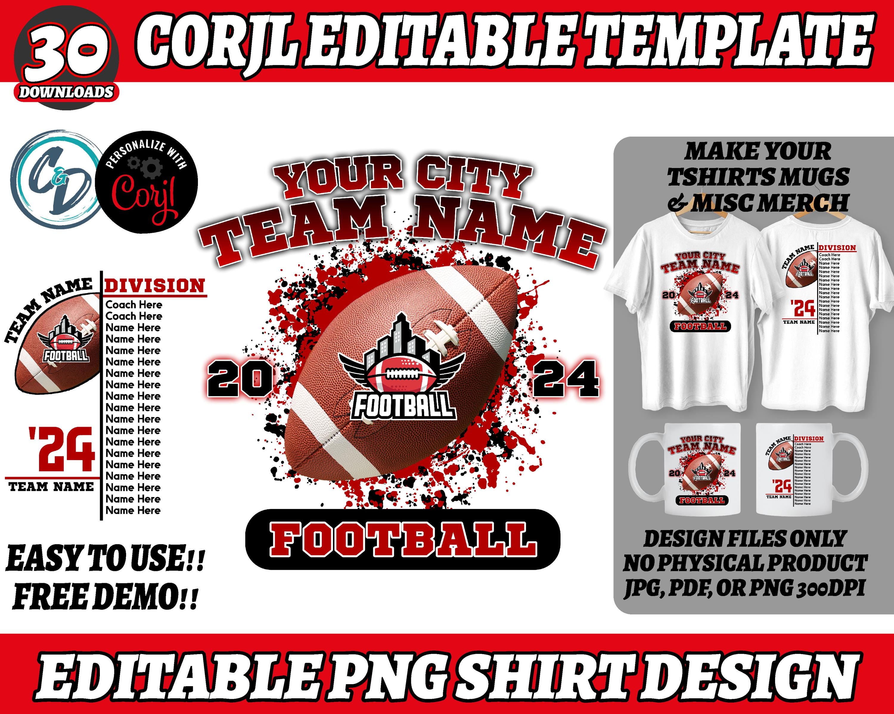 Football Roster Design Ideas Corjl Editable Football Team Design PNG, Football Custom Shirt Design ...