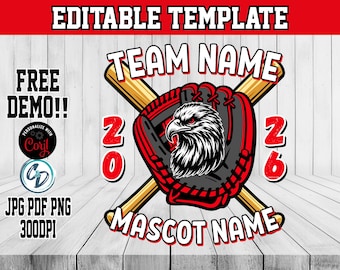 Youth Baseball Shirt Design Template CORJL | Custom Name & Number | Editable Baseball Apparel for Shirts Hats | Championship Playoffs PNG