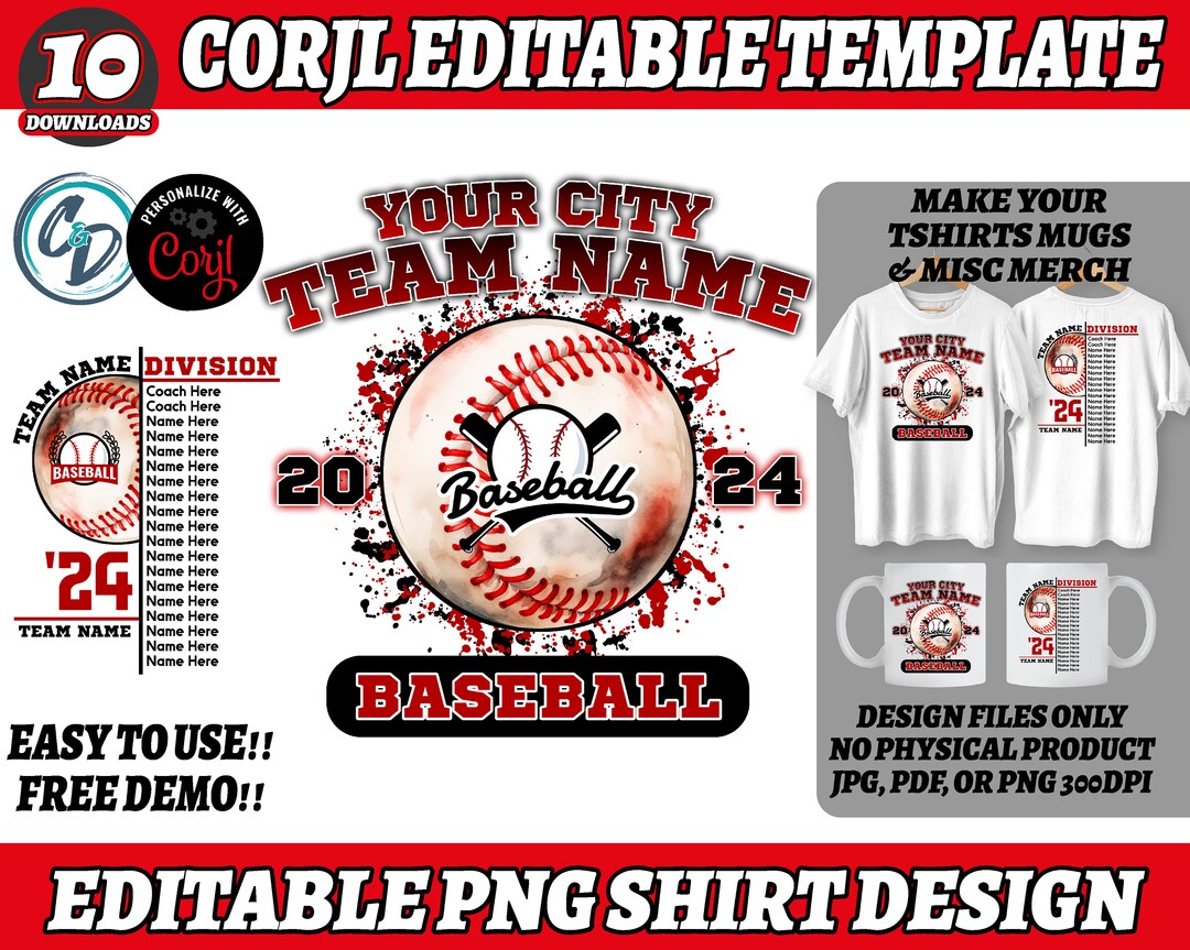 Corjl Editable Baseball Design PNG, Baseball PNG Design Easy to Edit ...