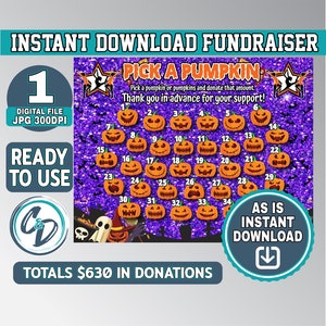Gymnastics Halloween Pick a Pumpkin Fundraiser, Gymnastics Halloween Fundraiser, Gymnastics Spooky Fall Fundraiser, Instant Download AS-IS