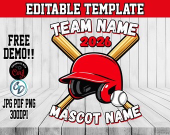 Editable Baseball Team Shirt Template CORJL | Personalized Baseball Graphic for Shirts, Hats, Tote Bags & Apparel | Champions Playoffs PNG