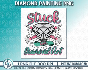 Diseño Png de pintura de diamantes, Arte de diamantes Png, Gran idea de regalo, Diy Crafter PNG, Sublimación, DTF imprimible, Pegado en diseño de arte de diamantes