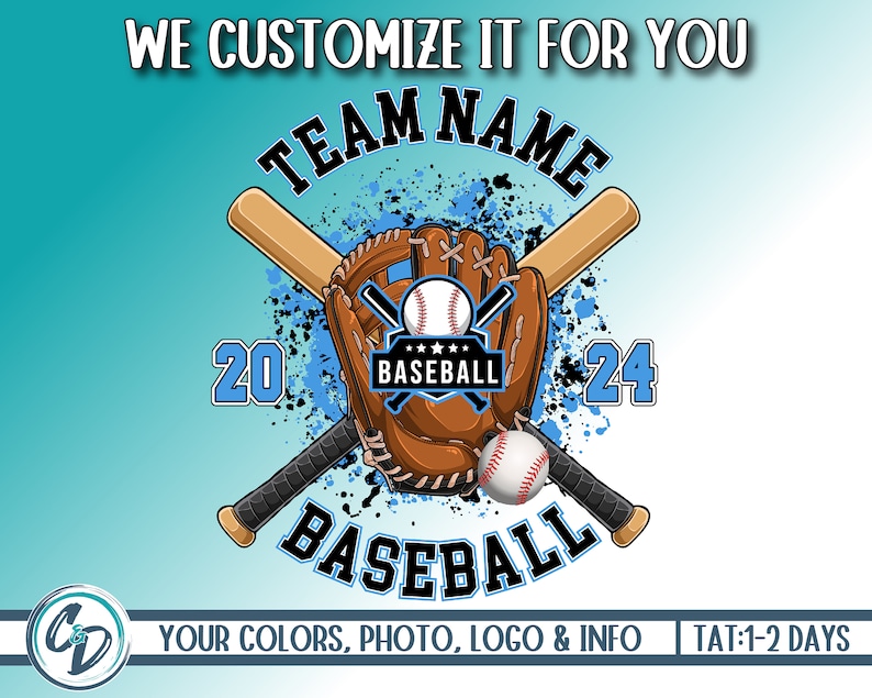 Custom Baseball Team Design, Baseball Custom Mascot PNG, Sublimation