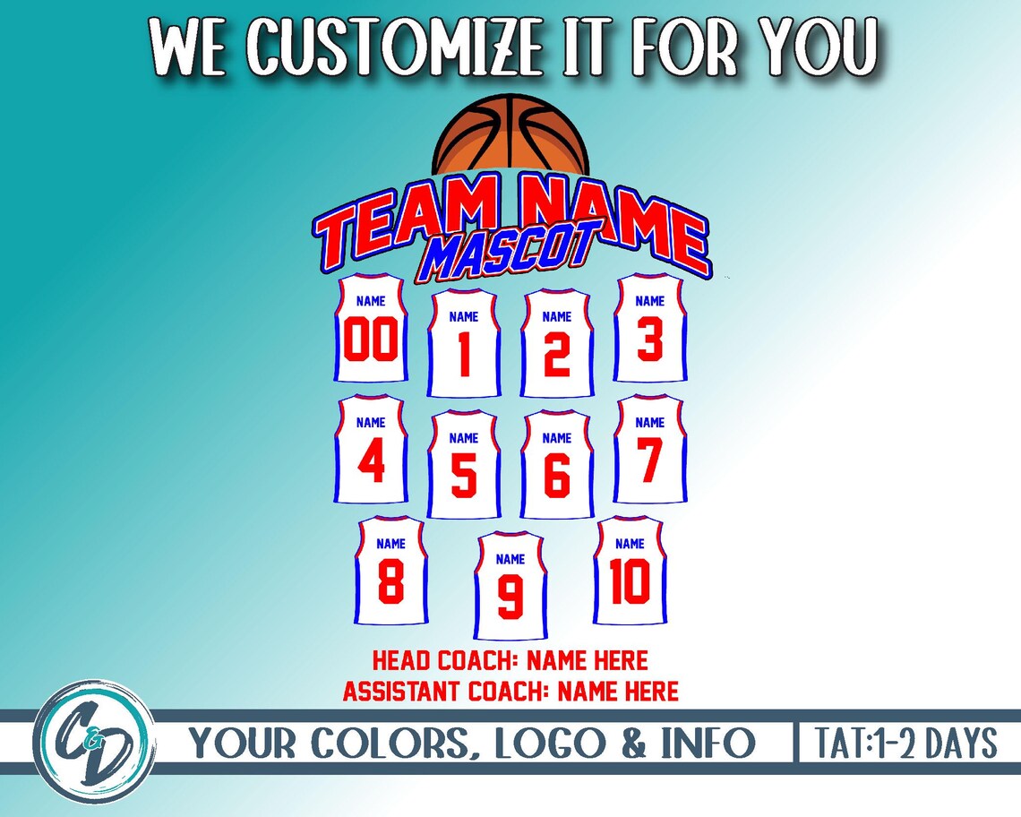 Create Basketball Roster 2025 Trendy New Basketball Shirt Back Roster Design, Shirt Back Custom ...