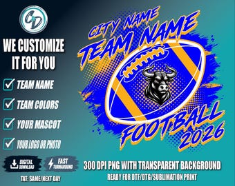 Custom Football Mom Shirt | Personalized Team Spirit Shirt | Football Team Apparel | Youth League Football Shirt | Custom Mascot Design