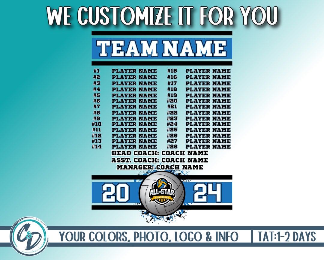 Design With Team Roster Backj Custom Volleyball Shirt Back Roster Design , Volleyball Shirt Back ...