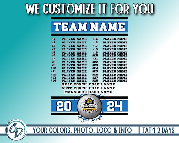 Volleyball Number Roster Volleyball Team Numbers