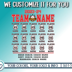 Baseball Shirt Back Custom PNG, Baseball Personalized PNG, Shirt Back Roster Design, Custom Baseball Roster Design, We Customize For You