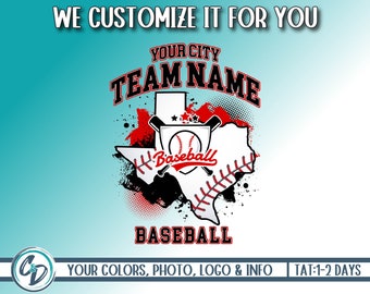 Baseball personalizzato Il tuo design statale, PNG mascotte personalizzata squadra di baseball, DTF sublimato, Splatter di vernice baseball, PNG personalizzato, Personalizziamo