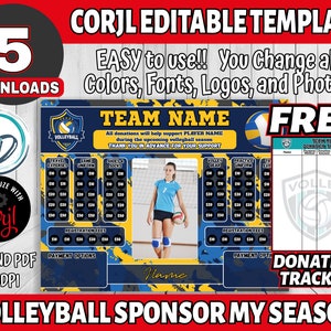 Corjl Editable Volleyball Sponsor My Season Fundraiser, Volleyball Fundraiser Template, Digital Fundraiser, Editable Fundraiser Ideas