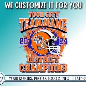 Football District Champions Design, Personalized Football Champs, Custom Football PNG, Football Championship Shirt PNG, We Customize For You