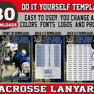 Anpassbare Lacrosse Lanyard Vorlage - Bearbeitbares Sportturnier ID Card Design, Corjl bearbeitbare Lacrosse Lanyard Maker Vorlage