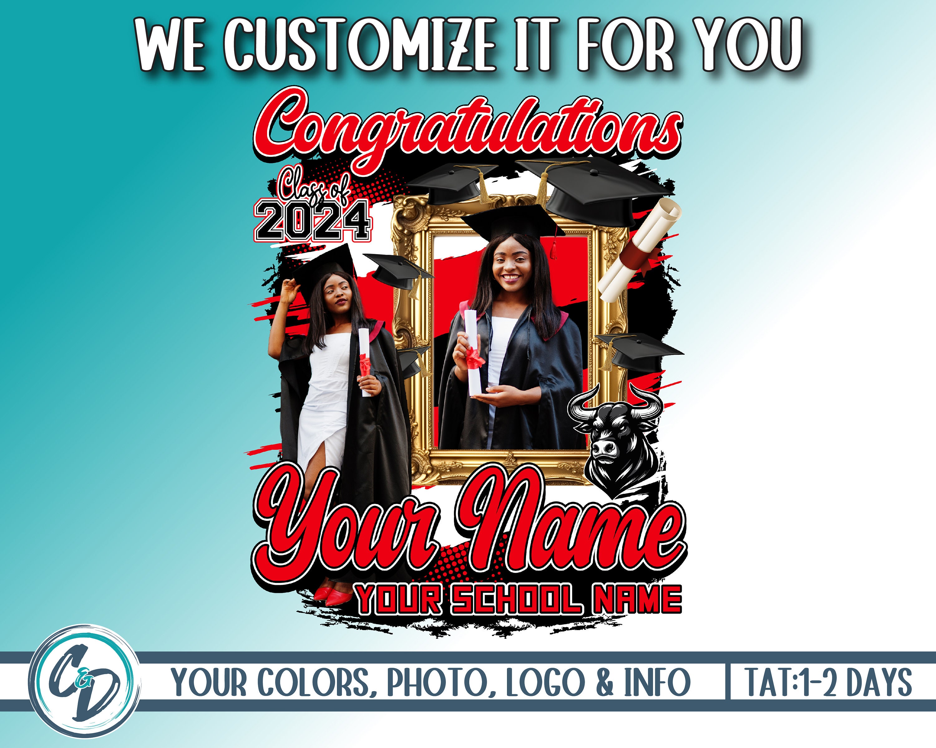 Personalized Graduation Memento, Custom Graduation Design, Graduation Shirt PNG, Sublimation Design, Dtf PNG, High School Grad, We Customize