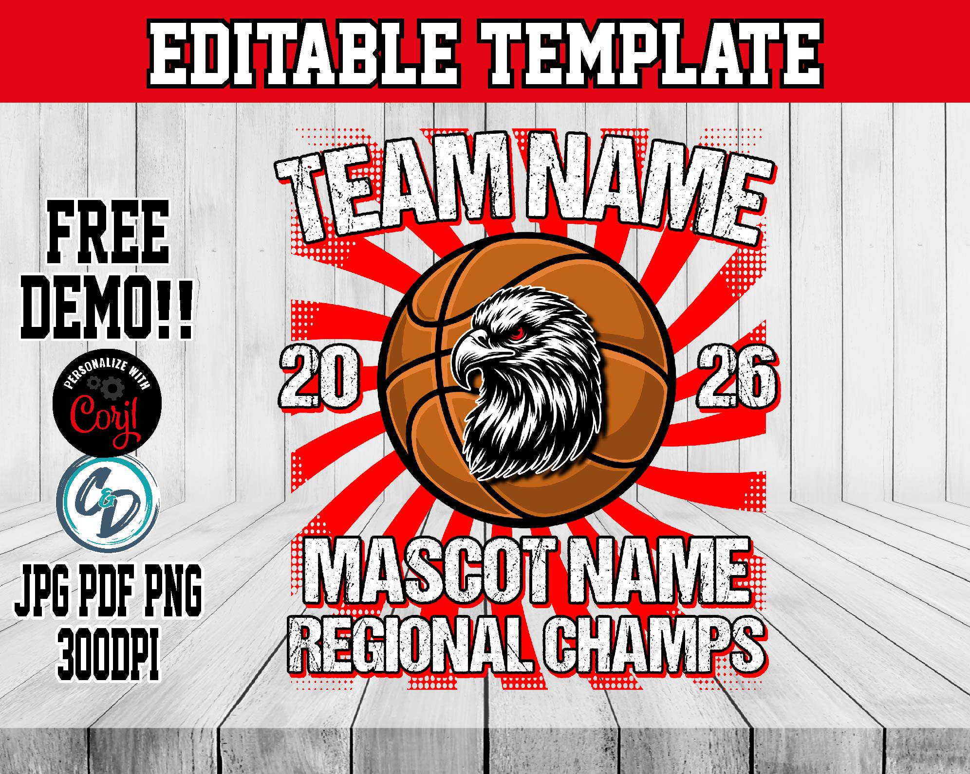 Basketball Editable Template Bundle Corjl, 8 Team Shirt Designs, Roster ...