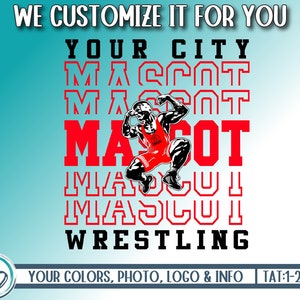 Custom Wrestling Mascot Design, Wrestling Custom Shirt Design PNG, Sublimation DTG, Personalized Wrestling Team Spirit PNG, We Customize