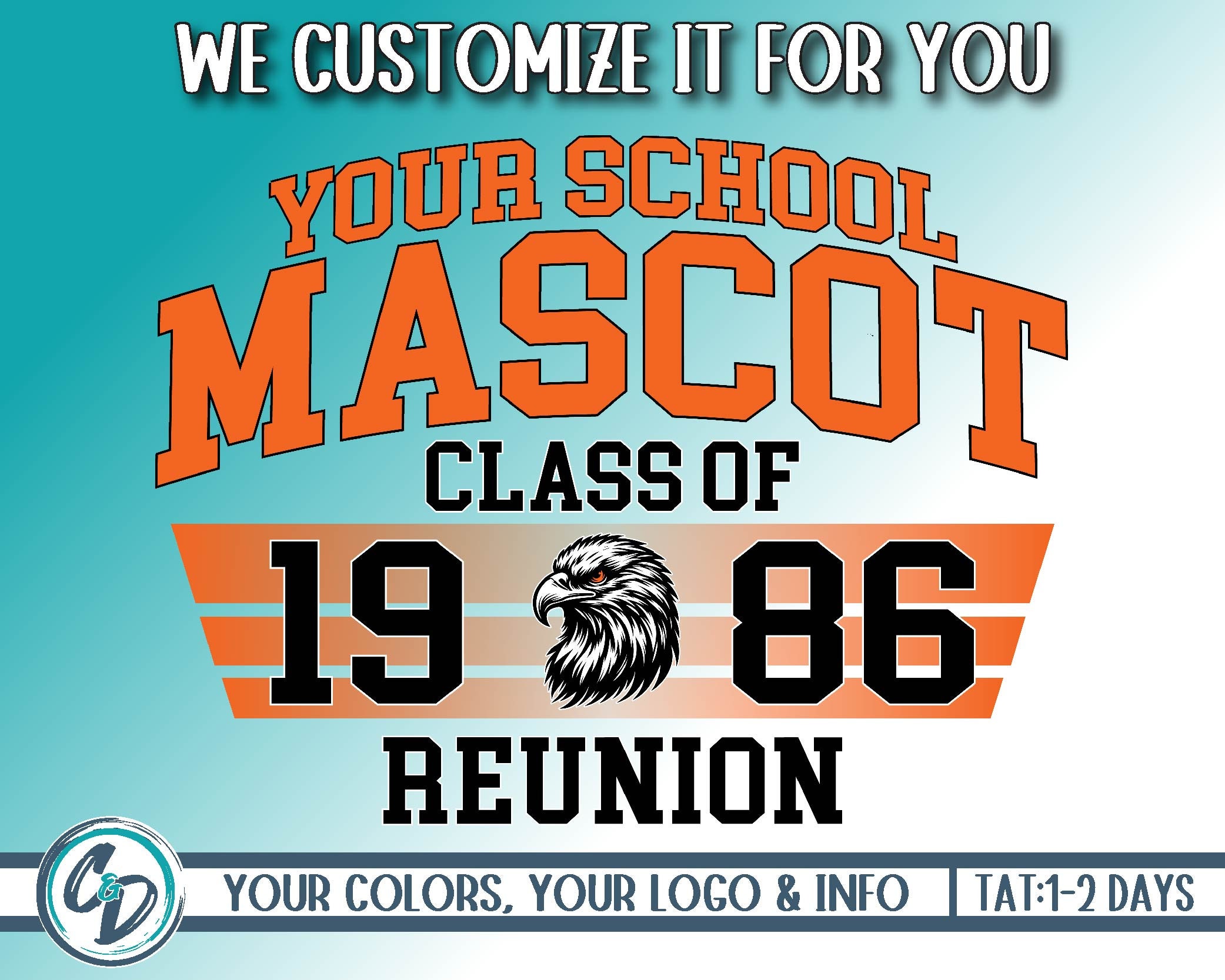 Custom School Reunion Design, Simple Athletic Design, Alumni Pride, Personalized School Mascot PNG, Sublimation, DTG, DTF, We Customize