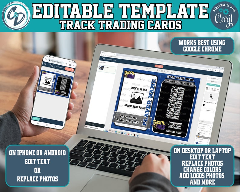 Customizable Track and Field Card Template - Editable Sports Card ...