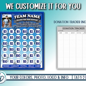 Custom Softball Scratch Off Fundraiser, Personalized Softball Fundraiser Idea, Best Softball Donation, Trending Fundraiser, We Customize!