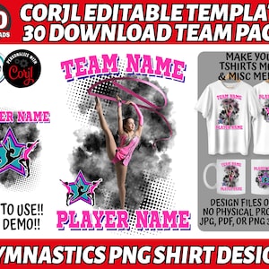 Corjl bearbeitbares Gymnastik-Player-Design, bearbeitbare Gymnastik-Rauch PNG, benutzerdefinierte Gymnastik-Shirt-Rückenvorlage, Gymnastik mit Spielerfoto