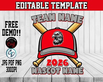 Editable Baseball Apparel Design Template CORJL | Personalized Team Shirt Graphic for Hats, Totes & Clothing | National Playoffs PNG
