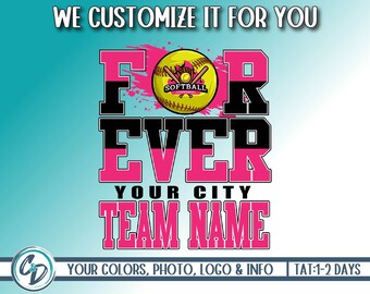 Design personalizzato per sempre softball, mascotte personalizzata della squadra di softball, sublimazione DTF DTG Png, spirito della squadra di softball, PNG personalizzato, personalizziamo