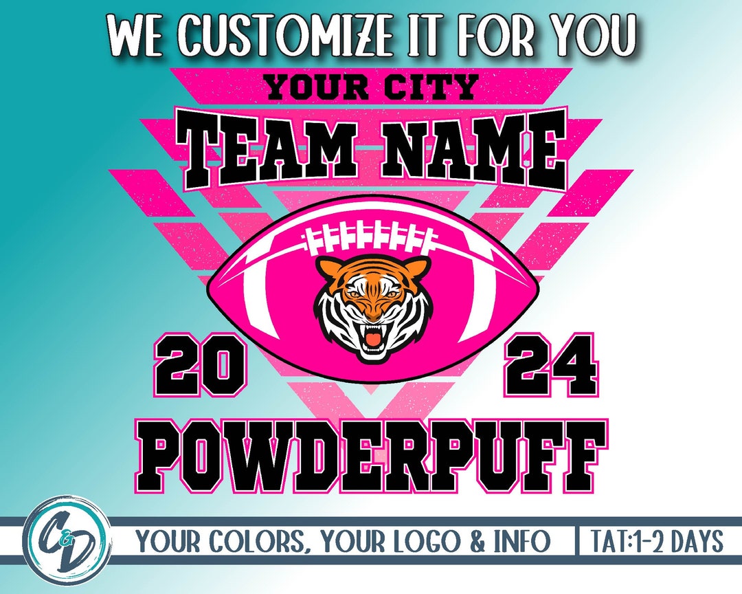 Powder Puff Design Girls Football Custom PNG, Personalized Powderpuff Girls Football PNG ...