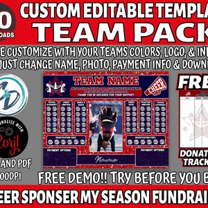 Corjl Editable Cheerleading Sponsor My Season Fundraiser, Cheer Team Pack 30 Download, Cheer Fundraiser Template, Digital Fundraiser Ideas