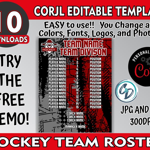 Hockey Roster Sticker Template Etsy Hockey Roster Sticker Template Etsy