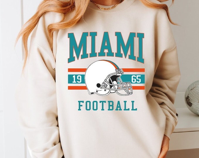 Miami Football Sweatshirt, Miami Football Hoodie,  Miami Sweatshirt,  American Football Sweatshirt, Miami Football Womens  And Mens Sweater