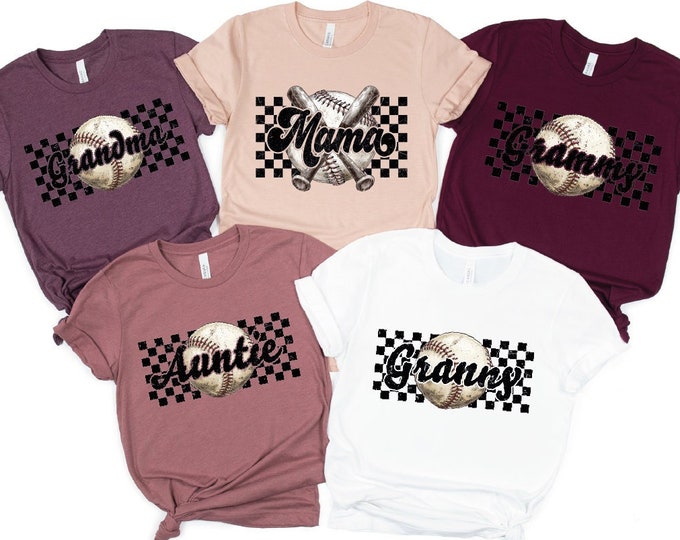 Cute Baseball Mama Shirt, Mothers Day Gift For Baseball Grammy, Gift For Baseball Granny Shirt, Baseball Season Auntie Tee, Baseball Grandma