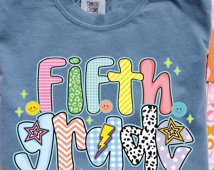 Comfort Colors Fifth Grade Teacher Shirt, Cute 5th Grade Teacher Tshirt, Fifth Grade Teacher Appreciation Gift, 5th Grade Teacher Shirt