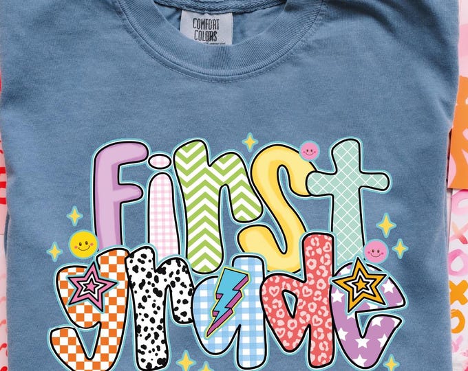 Comfort Colors First Grade Teacher Shirt, Back to School 1st Grade Tee, Teacher Appreciation Gift, Cute Summer Elementary School T-shirt
