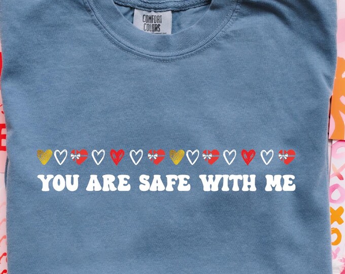 Comfort Colors You Are Safe With Me Shirt, LGBTQ Friendly Shirt, LGBTQ Support Shirt, Pride Month Gift, Human Rights Shirt, Equality T Shirt