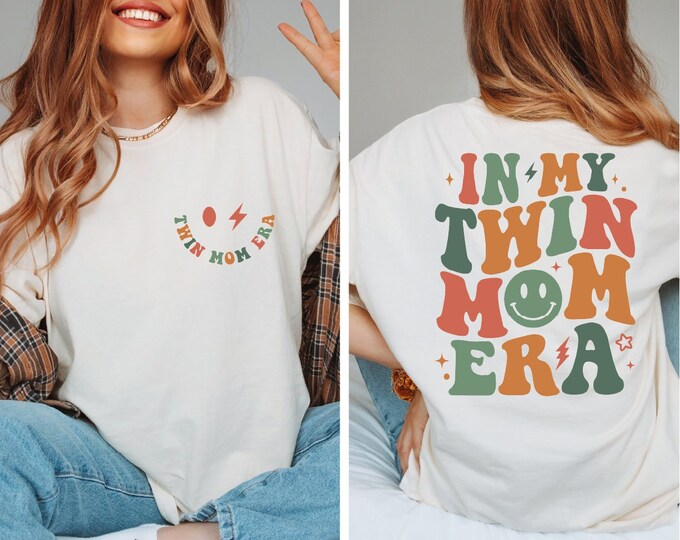 Custom In My Twin Mom Era Shirt, In My Mom Era Shirt, Twin Mom Shirt, Twin Mom Club, Gender Reveal, New Mom Gift, Expecting Mom Gift, BP
