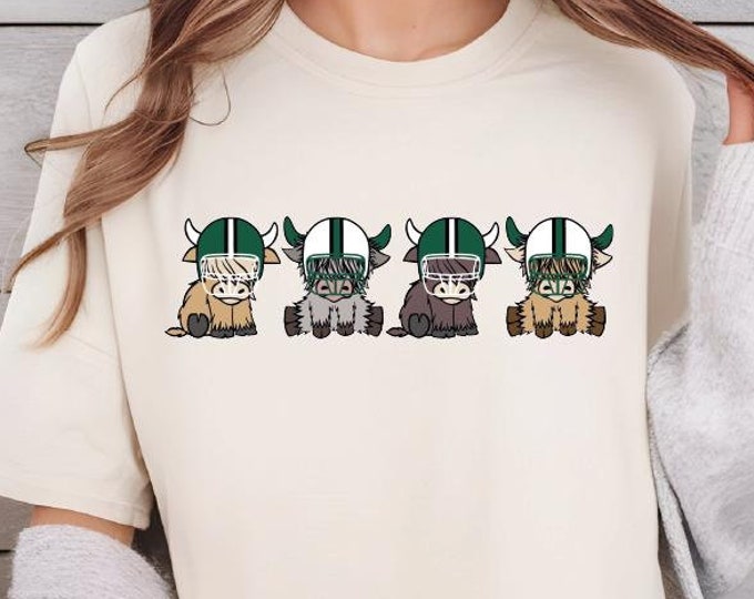 New York Highland Cow Football Shirt, Comfort Colors New York  Football Shirt, Newyork Jets Football Game Day Shirt, New York Football Shirt