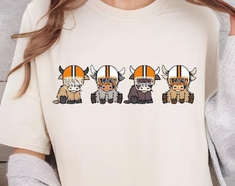 Tennessee Highland Cow Football Shirt, Comfort Colors Tennessee Football Shirt, Tennessee Football Game Day T-Shirt, Tennessee Football Fan