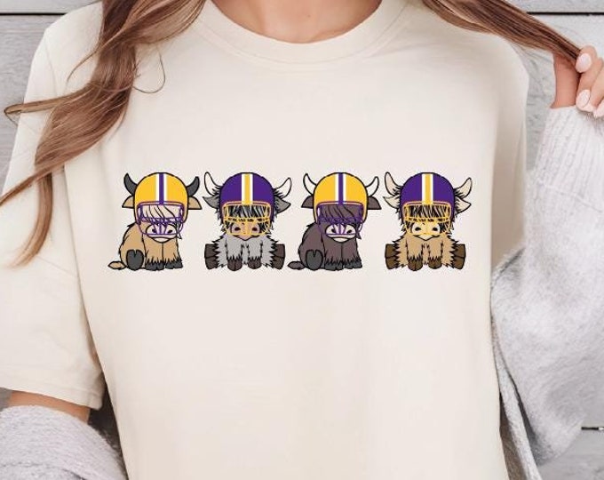 Minnesota Highland Cow Football Shirt, Comfort Colors Minnesota Football Shirt, Minnesota Football Game Day T-Shirt, Minnesota Football Fan